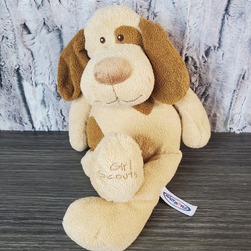 Mary Meyer Girl Scouts Puppy Dog Brown Tan Plush Stuffed Animal 15" Embroidered‎